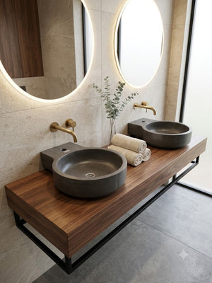 The Good Lukkah Bespoke Charcoal Concrete Sink 56 x 42.5 x 12cm