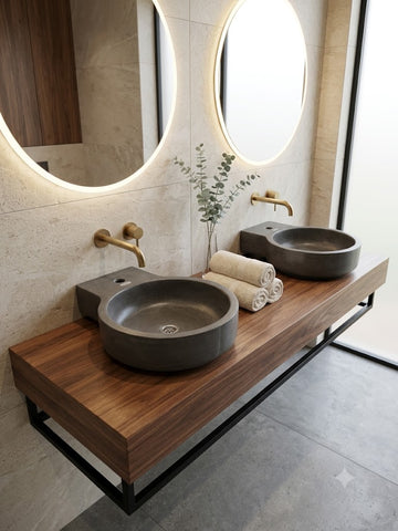 Image of The Good Lukkah Bespoke Charcoal Concrete Sink 56 x 42.5 x 12cm