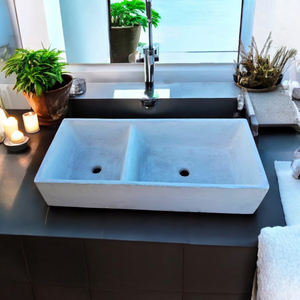 Ivory Double Farm style butler Sink 101 x 44.5 x 20.5cm Seedleme