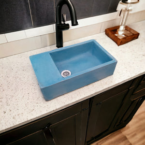 Blue Concrete Basin/Sink 420 x 240 x 115mm Seedleme