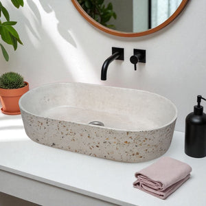 Gaia's Ark Ivory Namibian Dream Bespoke Concrete Sink 53 x 30 x 11.5cm Seedleme