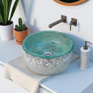 Small Round Flat 30 x 30 x 13cm Namibian Dream Bespoke Basin Seedleme
