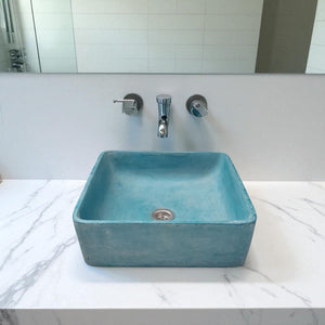 Ocean Blue 36 x 36 x 12cm Bespoke Concrete Basin/Sink Handmade in RSA Seedleme