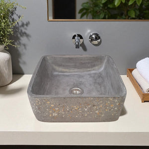 Charcoal Namibian Dream 31 x 31 x 12cm Bespoke Exposed Sink Seedleme