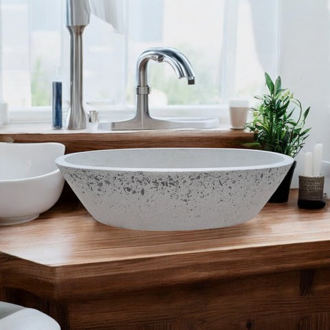 Image of Exposed Aggregate Calypso Grey Bespoke Sink 56 x 29.5 x 15cm Seedleme