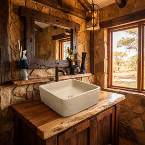 Sandstone Cement Handmade Countertop Butler Sink 31x31x12cm