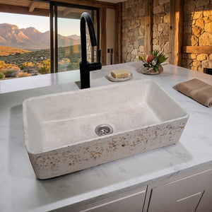 Aquatina Ivory Namibian Dream Concrete Basin 47 x 23.5 x 12cm( Made to Order)