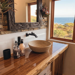 Sandstone Concrete Round Handmade Basin Countertop Butler Sink 42 x 42 x 14cm
