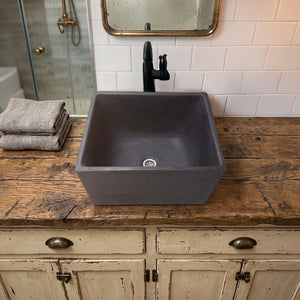 Large Black Square Concrete Basin 45 x 40 x 31cm