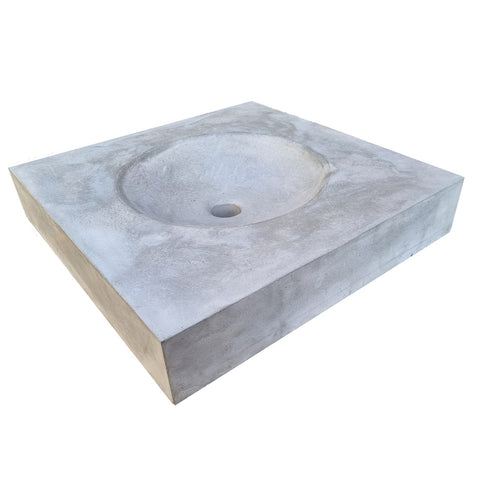 Image of Grey flat square concrete basin 50 x 50 cm