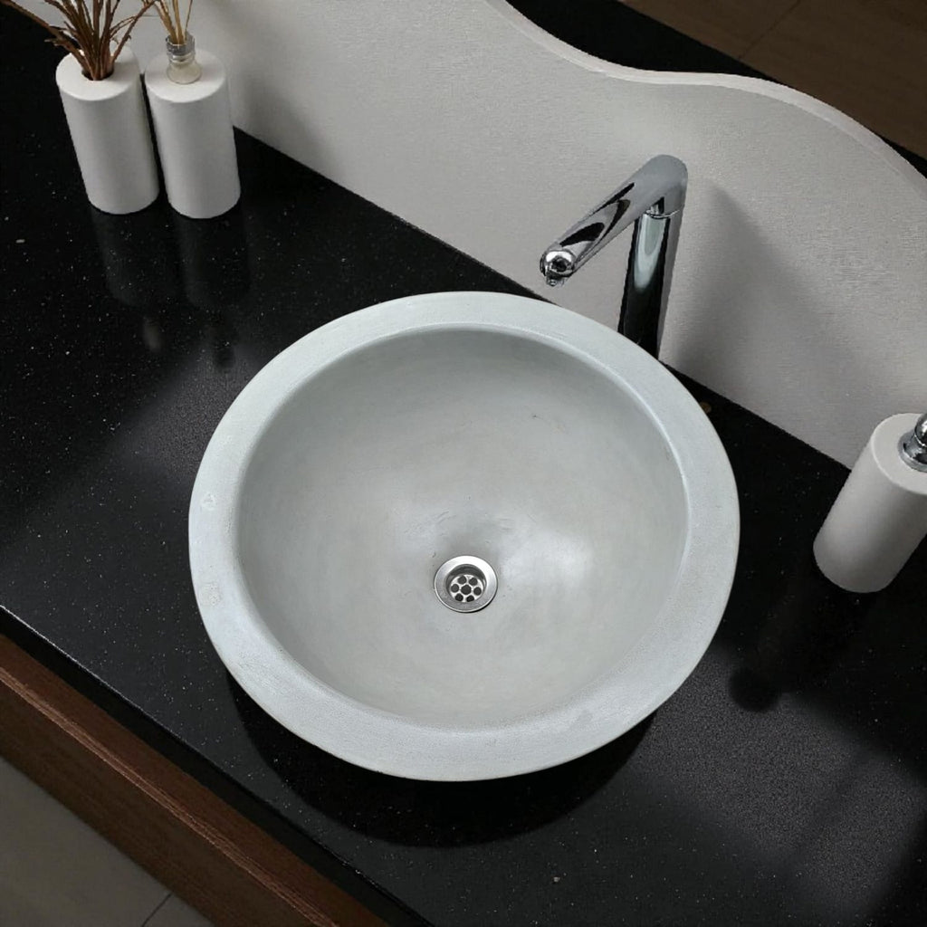 Grey Bespoke Round Drop-In Basin 43 x 43 x15 cm Seedleme