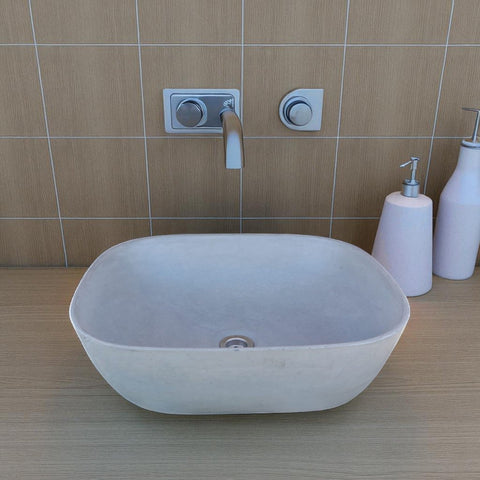 Image of Grey Concrete Aquadite Bathroom Sink 50 x 40.5 x 14.5cm Seedleme