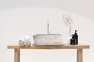 Concrete Cement Handmade Basin Countertop Butler Sink 36 x 36 x 12cm Seedleme