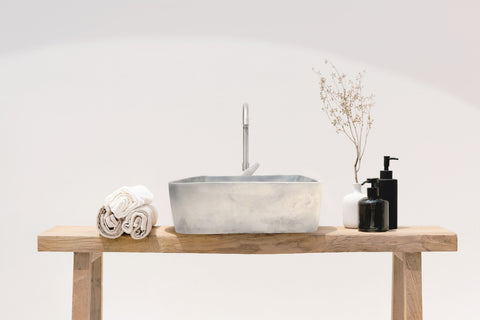 Image of Concrete Cement Handmade Basin Countertop Butler Sink 36 x 36 x 12cm Seedleme