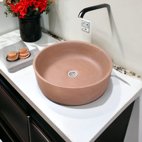 Image of Choc Plum Round Bespoke Bathroom Sink 40 x 12cm Seedleme