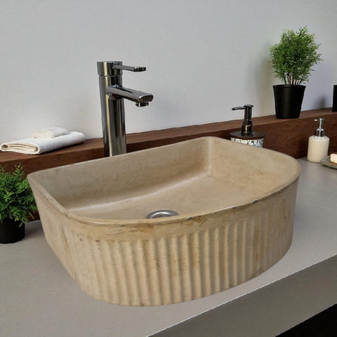 Image of The Aphrodite Sandstone Bespoke Concrete Sink 40 x 37.5 x 12.5cm Seedleme