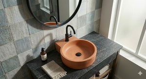 The Good Lukkah Bespoke Terracotta Concrete Sink 56 x 42.5 x 12cm