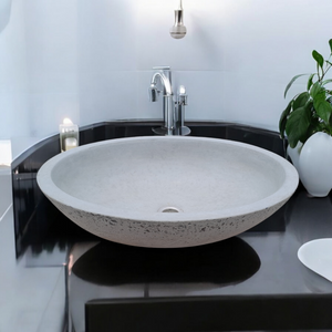 Exposed Aggregate Bespoke Grey Angels Rock Pool Concrete Sink 545x400x165mm Seedleme