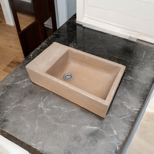 Burnt Orange Indoor & Outdoor Basin 42 x 24 x 11.5cm - Concrete Sink Seedleme
