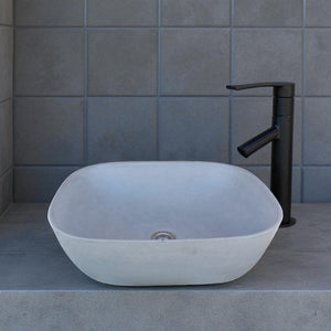 Grey Concrete Aquadite Bathroom Sink 50 x 40.5 x 14.5cm Seedleme