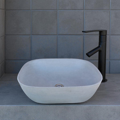 Image of Grey Concrete Aquadite Bathroom Sink 50 x 40.5 x 14.5cm Seedleme