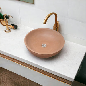 Choc Plum Round Concave Handmade Bathroom Sink. 42 x 14cm Seedleme