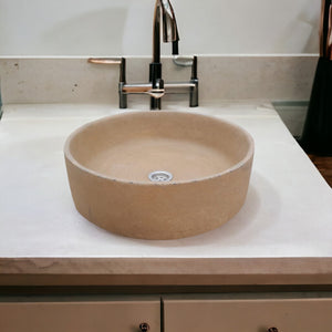 Burnt Orange Bespoke Round Concrete Bathroom Sink 40 x 12cm Seedleme
