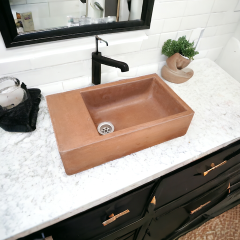 Image of Choc Plum Bespoke Rectangle Basin  420 x 240 x 115mm Seedleme