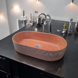 Terracotta Gaia's Ark 53 x 30 x 11.5cm Namibian Dream Concrete Bespoke Sink( Made to Order )