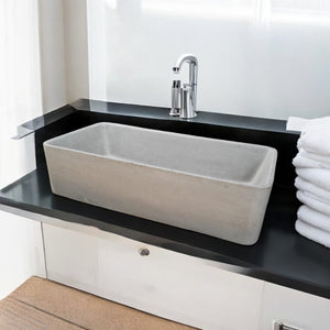 Aquatina Grey Concrete Basin 47 x 23.5 x 12cm Seedleme