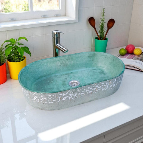 Image of Green Gaia's Arks Namibian Dream Bespoke Concrete Sink 53 x 30 x 11.5cm Seedleme