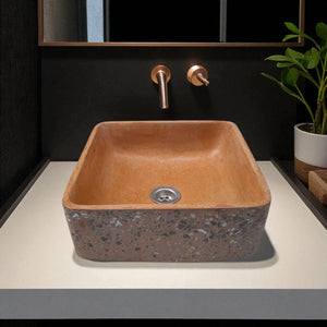 Burnt Orange 31 x 31cm Namibian Dream Bespoke Concrete Sink Seedleme