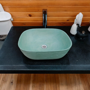 Green Concrete Aquadite Bathroom Sink 50 x 40.5 x 14.5cm Seedleme