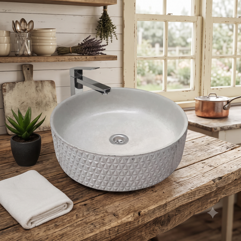 Image of The Emerald Dream Bespoke Grey Concrete Sink 39.5 x 11.5cm