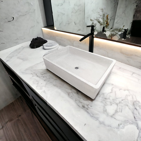 Image of Large Cement Basin Concrete Sink for Kitchen or Bathroom 605mm x 410mm x 130mm