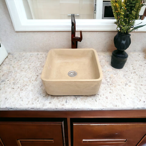 Image of Sandstone Cement Handmade Countertop Butler Sink 31x31x12cm