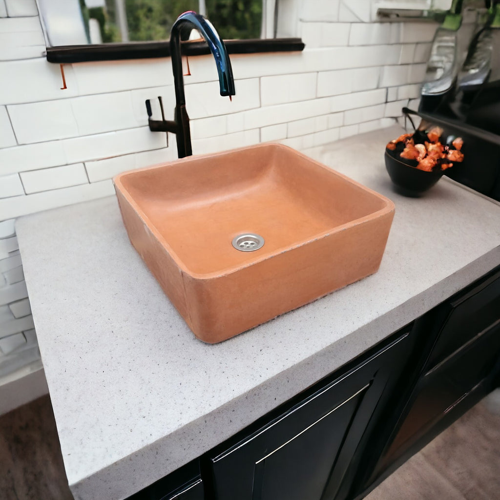Terracotta Concrete Countertop Butler Sink 36 x 36 x 12cm