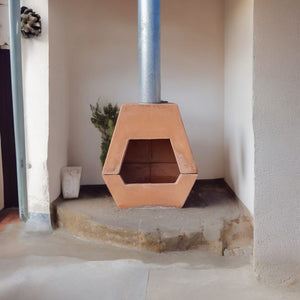 Terracotta Concrete fireplace indoor/outdoor 60 x 55 x 30cm