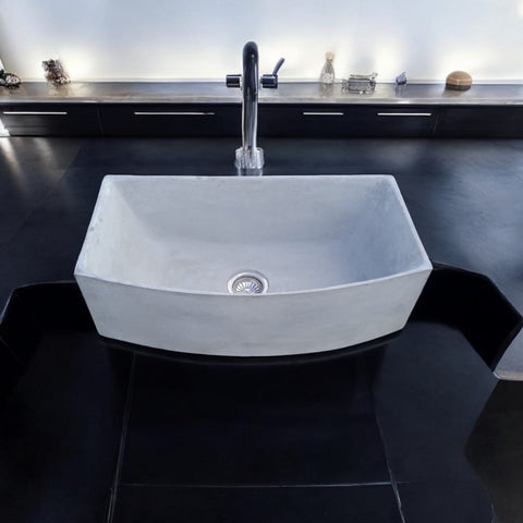 Image of Grey Concrete Butler Crescent Sink 79 x 43 x 23.5cm