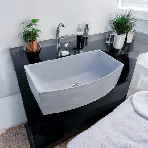 Image of Grey Concrete Butler Crescent Sink 79 x 43 x 23.5cm