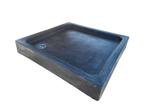 Solid Square Black Concrete Shower Pan 90 x 90 x 13cm
