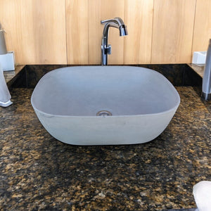 Grey Concrete Aquadite Bathroom Sink 50 x 40.5 x 14.5cm