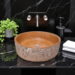 Burnt Orange Round Flat 40 x 40 x 12cm Namibian Dream Bespoke Concrete Sink