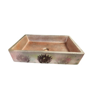 Protea Soft Landing in Rose Golden Clouds 60.5 x 41 x 13cm
