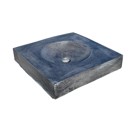 Charcoal flat square concrete basin 50 x 50 cm