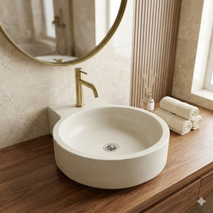 The Good Lukkah Bespoke Ivory Concrete Sink 56 x 42.5 x 12cm