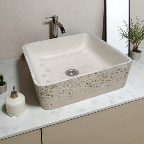 Image of Ivory 36 x 36 x 12cm Namibian Dream Concrete Sink Seedleme