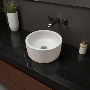 Ivory Round Bespoke Concrete Sink 30 x 30 x 13cm Seedleme