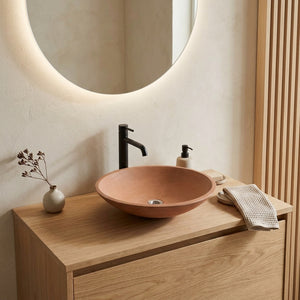 Terracotta Bespoke Concrete Oval Sink 50 x 35 x 15cm