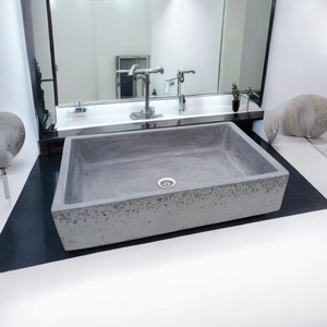 Exposed Aggregate Charcoal Cement Basin Concrete Sink 605 x 410 x 130mm Seedleme